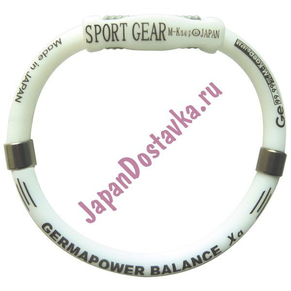 Германиевый браслет (с усиленной застежкой, для занятий спортом и активного образа жизни) цвет белый, размер-М  КAEP JAPAN