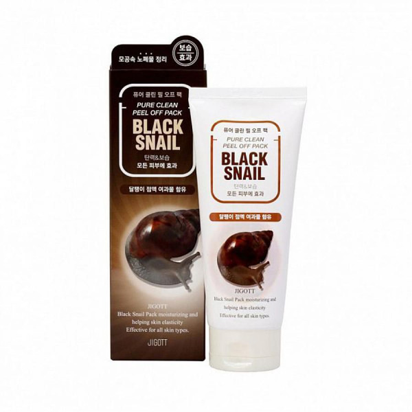 Очищающая маска-плёнка с муцином черной улитки Black Snail Pure Clean Peel Off Pack, JIGOTT  , 180 мл.