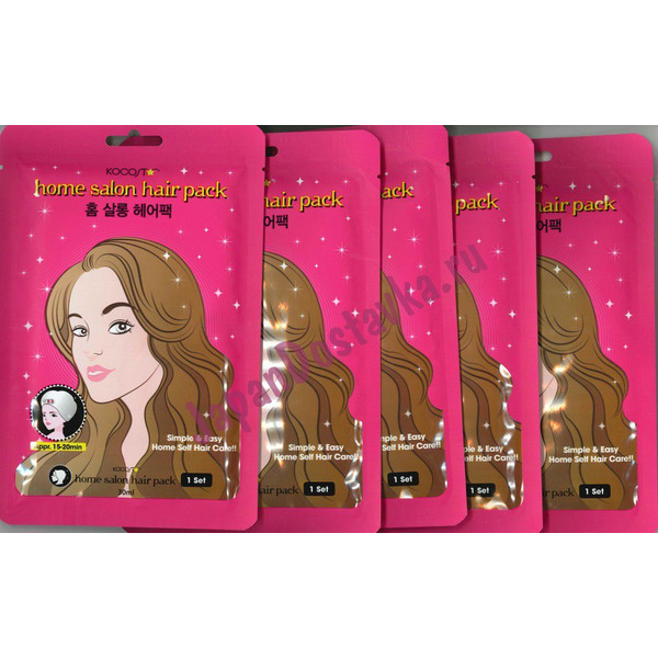 Набор подарочный маска для волос Home Salon Hair Pack GIFT BOX, KOCOSTAR 30  мл х 5 шт купить в Москве в интернет-магазине 