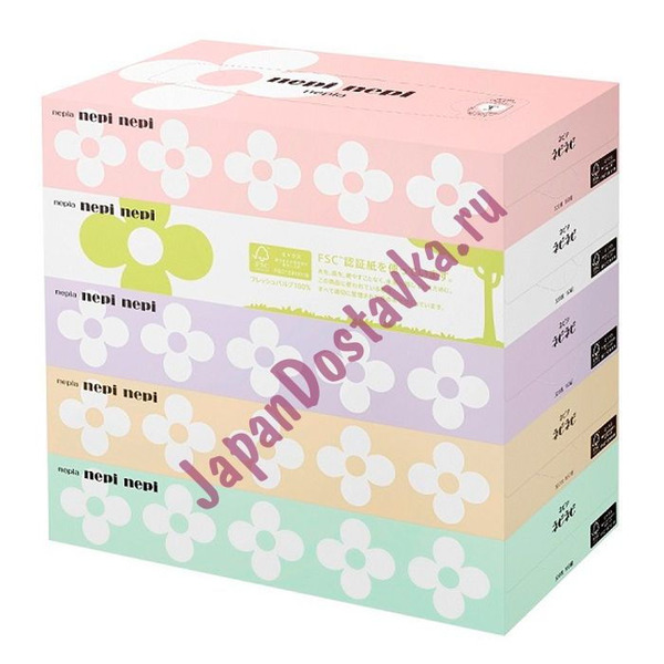 Двухслойные бумажные салфетки с цветочным ароматом NEPI NEPI, NEPIA  160 шт х 5