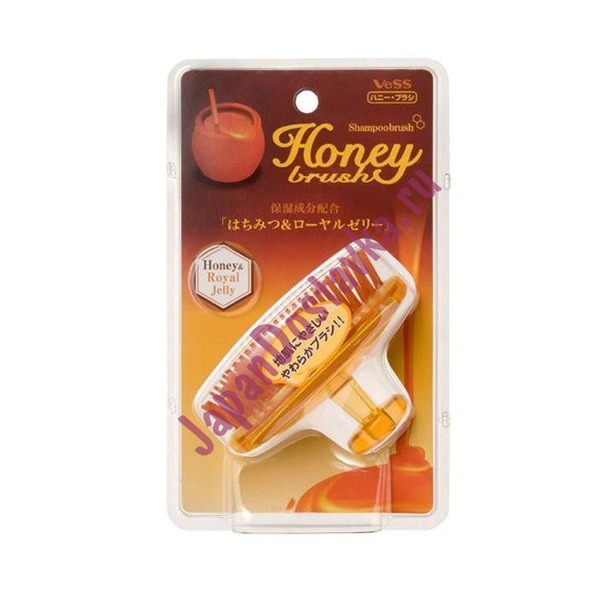 Массажер для кожи головы с мёдом и маточным молочком пчёл Honey Shampoo Brush, VESS  1 шт