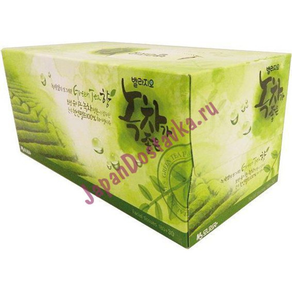 Салфетки для лица с ароматом зеленого чая Bellagio Green Tea, MONALISA 210 шт