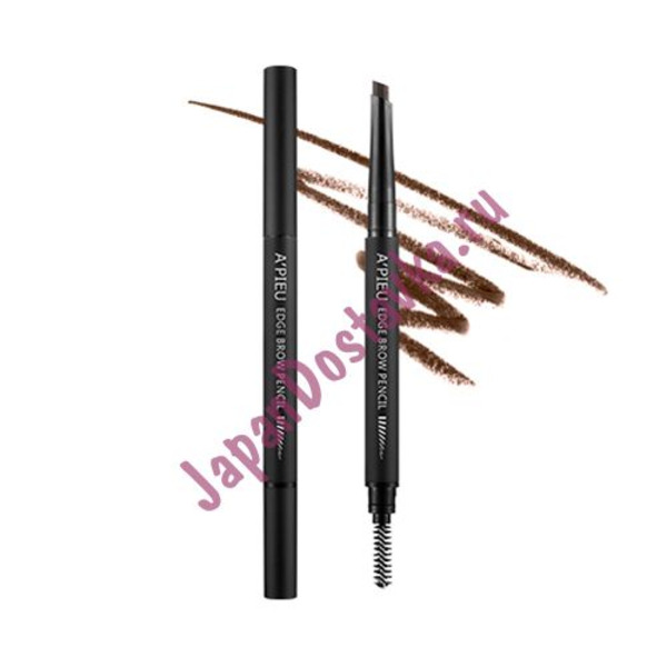 Автоматический карандаш для бровей Edge Brow Pencil Dark Brown, темно-коричневый, APIEU   0,35 мл