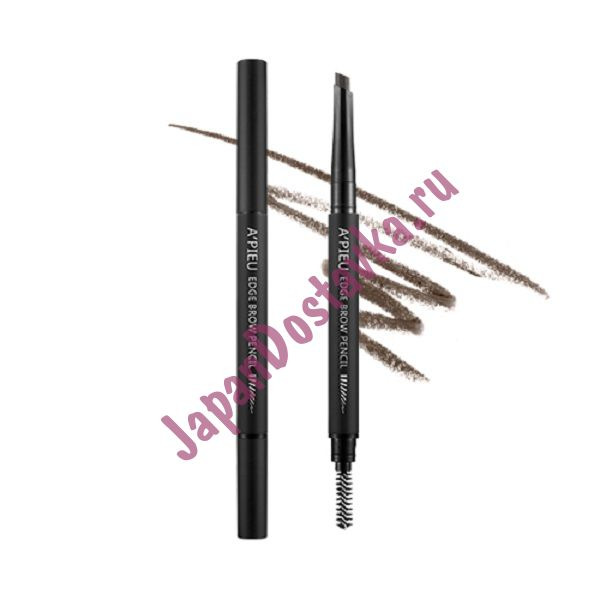 Автоматический карандаш для бровей Edge Brow Pencil Grey Brown, серо-коричневый, APIEU   0,35 мл