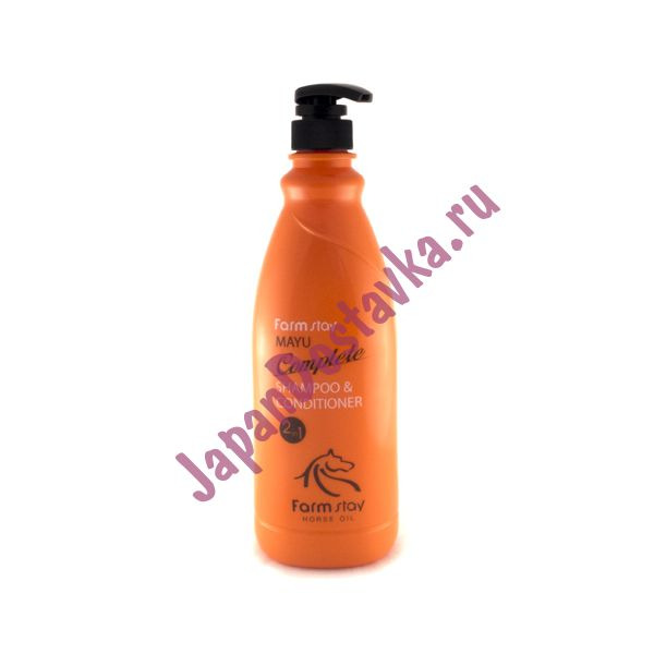 Питательный шампунь-кондиционер с лошадиным маслом Mayu Complete Shampoo & Conditioner, FARMSTAY   1000 мл