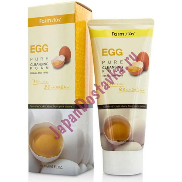 Пенка очищающая с яичным экстрактом Egg Pure Cleansing Foam, FARMSTAY   180 мл