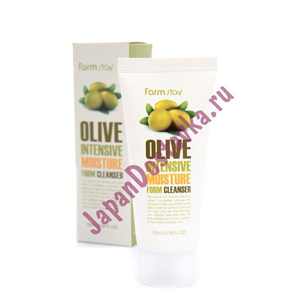 Очищающая увлажняющая пенка с экстрактом оливы Olive Intensive Moisture Foam Cleanser, FARMSTAY   100 мл