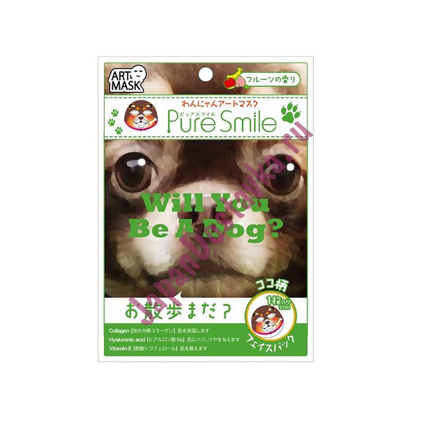 Увлажняющая маска для лица Pure Smile Art Mask  (с рисунком чихуахуа), SUN SMILE  27 мл