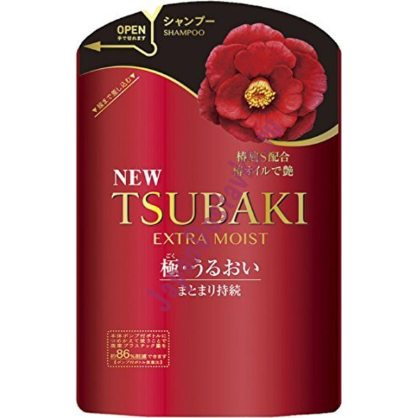 Увлажняющий шампунь для волос с маслом камелии TSUBAKI Extra Moist Shampoo (мягкая экономичная упаковка), SHISEIDO  345 мл