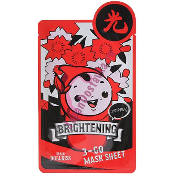 Маска тканевая осветляющая Urban Dollkiss 3-GO Mask Sheet Brightening, BAVIPHAT   25 г