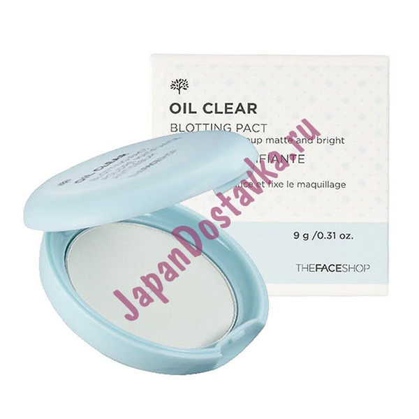 Пудра компактная для жирной кожи Clear Blotting Pact, THE FACE SHOP   9 г