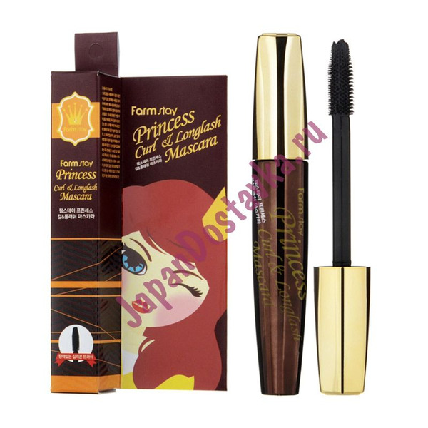 Тушь для ресниц Подкручивание и Длина Princess Curl&Long Lash Mascara, FARMSTAY   12 г