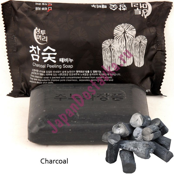 Мыло-скраб с экстрактом древесного угля Sangtumeori Peeling Soap Charcoal, JUNO   150 г