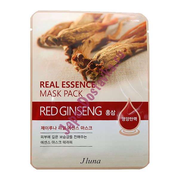 Тканевая маска с экстрактом красного женьшеня Real Essence Mask Pack Red Ginseng, JUNO   25 мл
