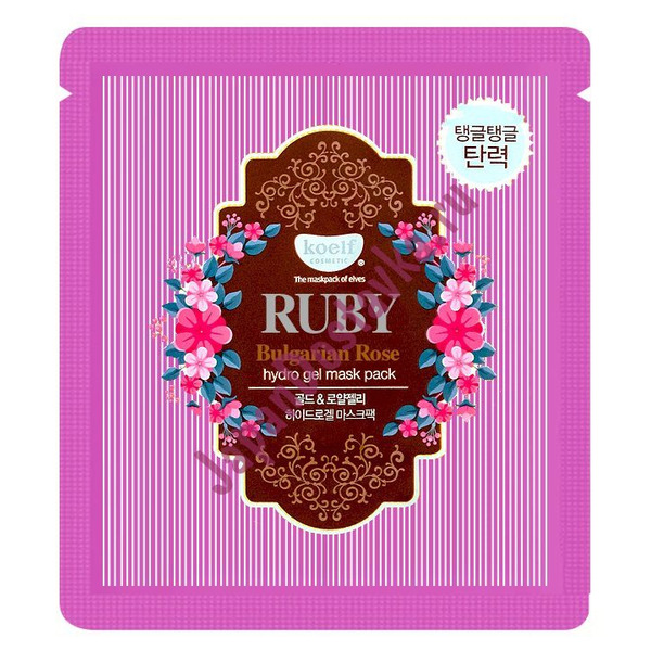 Гидрогелевая маска Рубин и Масло Розы Ruby & Bulgarian Rose Hydro Gel Mask Pack, KOELF   30 г