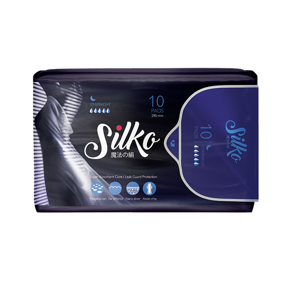 Прокладки женские гигиенические ночные, SILKO  10 шт
