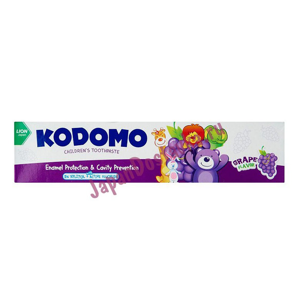 Детская зубная паста Kodomo со вкусом винограда (6 мес+), LION   80 г