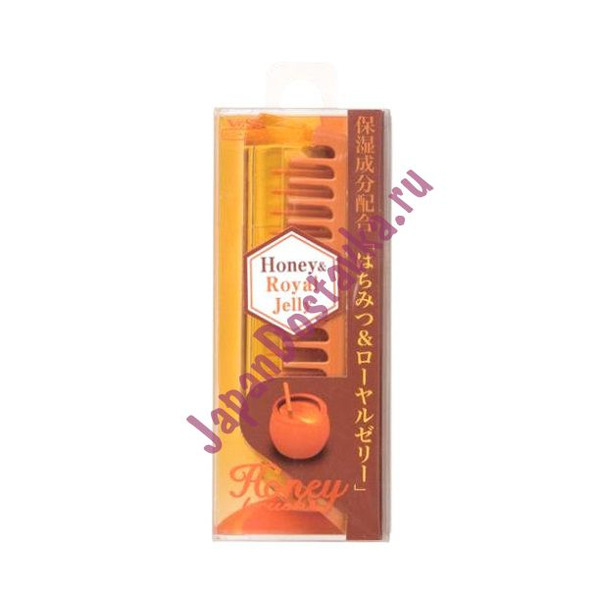 Складная расческа для увлажнения и придания блеска волосам с мёдом и маточным молочком пчел Honey and Royal Jelly Tail Comb H-550, VESS  1 шт