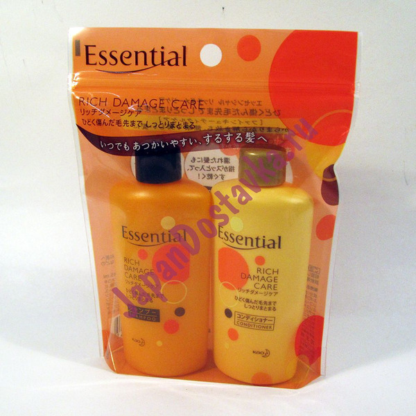Мини-набор: шампунь и кондиционер для поврежденных волос с восстанавливающим и увлажняющим эффектом Essential Premier Rich Damaged Care, KAO  45 мл/ 45 мл
