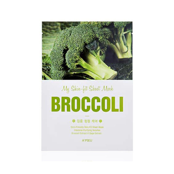 Тканевая маска для лица с экстрактом брокколи My Skin-Fit Sheet Mask Broccoli, APIEU   25 г