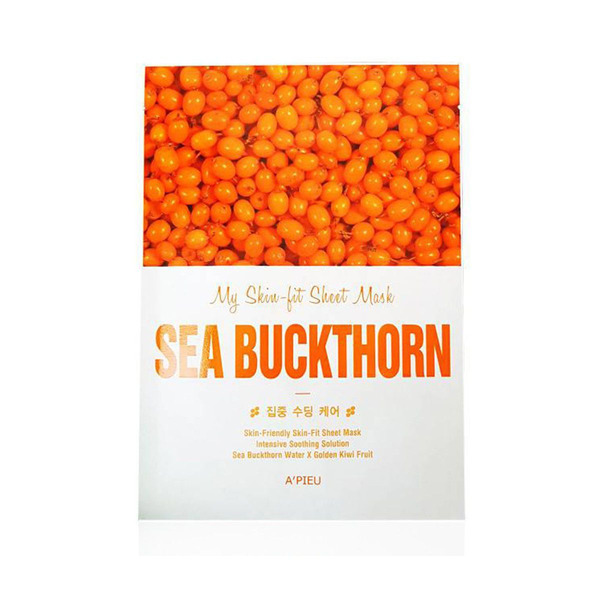 Тканевая маска для лица c экстрактом облепихи My Skin-Fit Sheet Mask Sea Buckthorn, APIEU   25 г