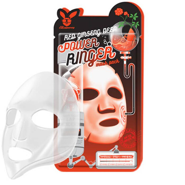 Регенерирующая маска для лица с экстрактом красного женьшеня Red Ginseng Deep Power Ringer Mask Pack, ELIZAVECCA   23 мл