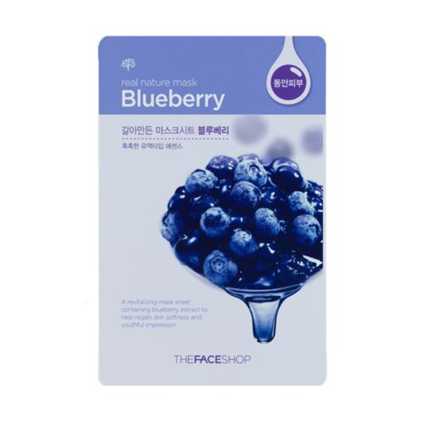 Тканевая маска для лица с экстрактом голубики Real Nature Blueberry Face Mask, THE FACE SHOP   20 г