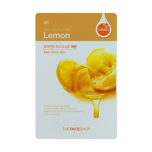 Тканевая маска для лица с экстрактом лимона Real Nature Lemon Face Mask, THE FACE SHOP   20 г