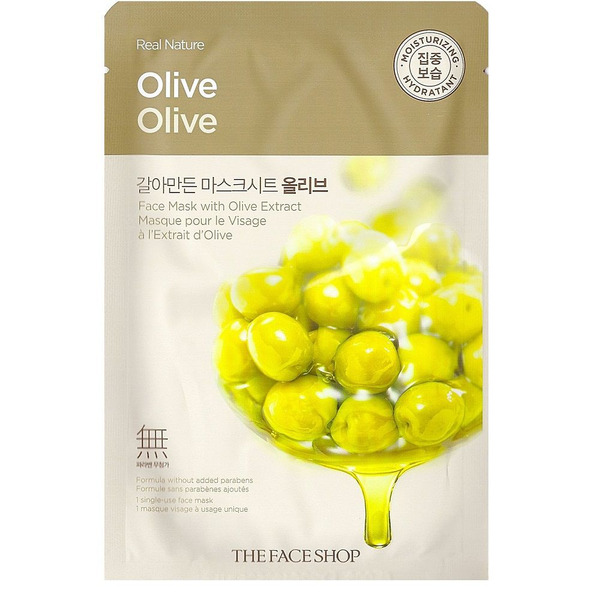 Тканевая маска для лица с экстрактом оливы Real Nature Olive Face Mask, THE FACE SHOP   20 г