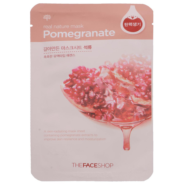 Тканевая маска для лица с экстрактом граната Real Nature Pomegranate Face Mask, THE FACE SHOP   20 г
