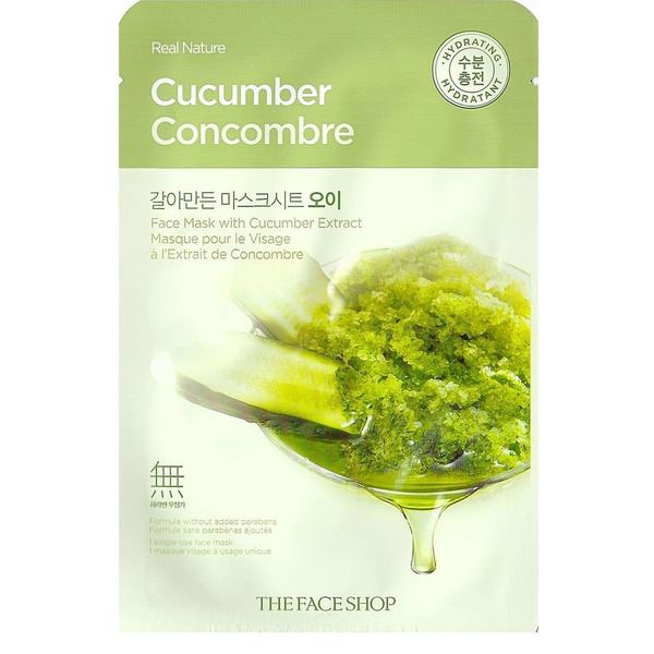 Тканевая маска для лица с экстрактом огурца Real Nature Cucumber Face Mask, THE FACE SHOP   20 г