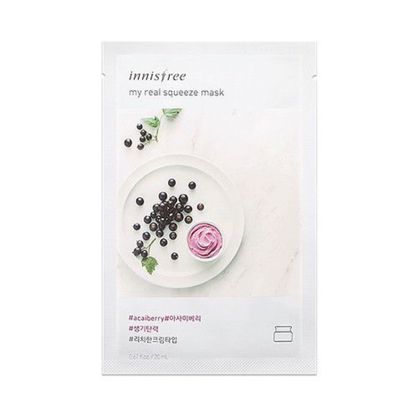 Тканевая маска для лица с соком ягод асаи Its Real Squeeze Mask Acai Berry, INNISFREE   20 мл