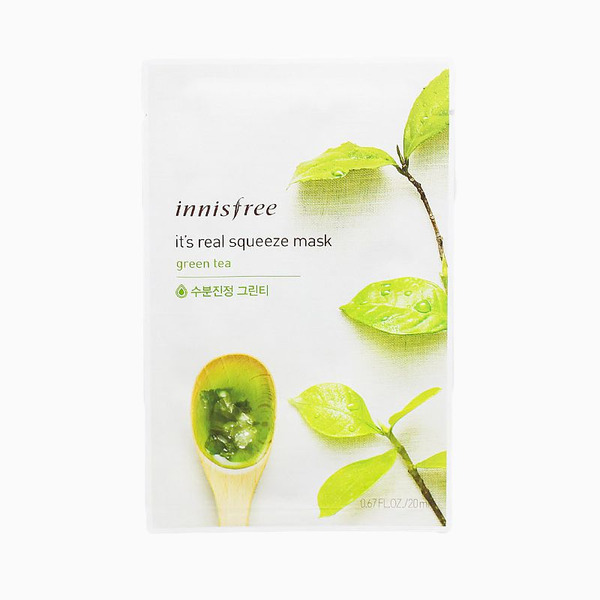 Маска для лица с экстрактом зеленого чая Its Real Squeeze Mask Green Tea, INNISFREE   20 мл