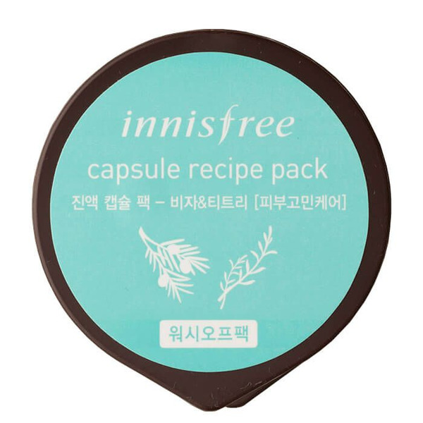 Капсульная маска с маслом чайного дерева Сapsule Recipe Pack Jeju Bija & Tea Tree, INNISFREE   10 мл