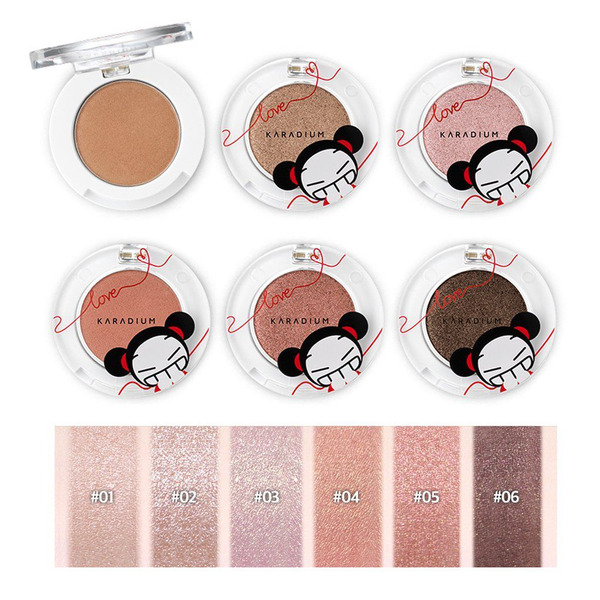 Перламутровые тени для век Shine Eye Shadow Pucca Edition, оттенок 01 Beige, KARADIUM   1,6 г