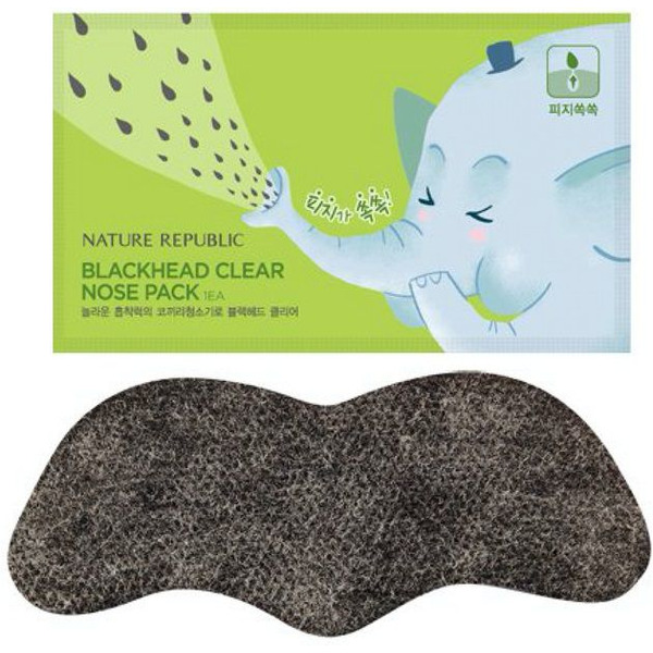 Очищающая полоска против черных точек Blackhead Clear Nose Pack, NATURE REPUBLIC   1 шт