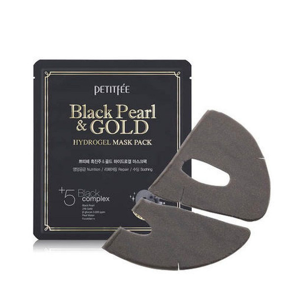 Гидрогелевая маска для лица с экстрактом черного жемчуга Black Pearl & Gold Hydrogel Mask Pack, PETITFEE   32 г