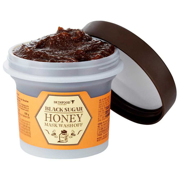 Маска-скраб с экстрактом черного сахара и медом Black Sugar Honey Mask Wash Off, SKINFOOD   100 г