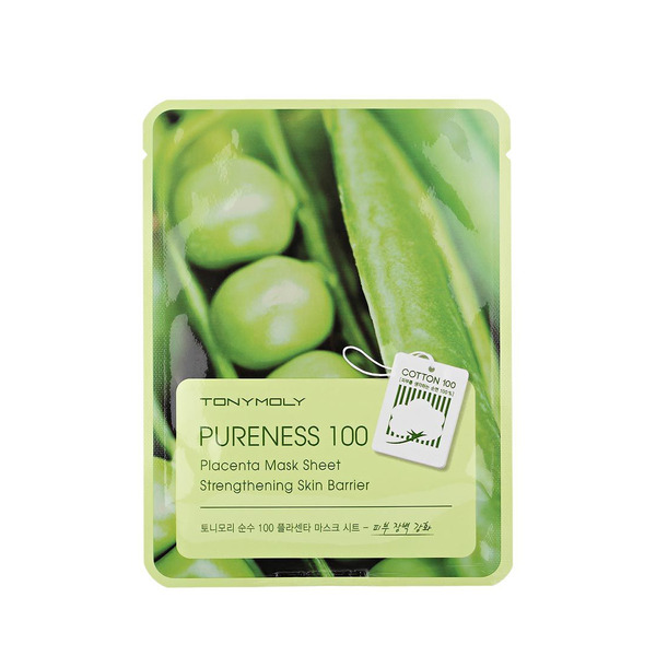 Тканевая маска для лица с экстрактом соевых бобов Pureness 100 Placenta Mask Sheet, TONYMOLY   21 мл