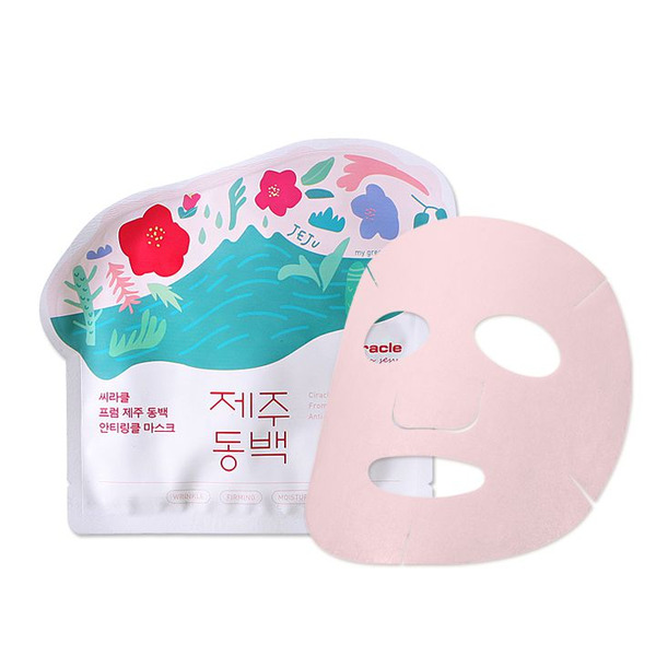 Тканевая маска для лица против морщин Jeju Camellia Flower Anti-Wrinkle Mask Pack, CIRACLE   21 г