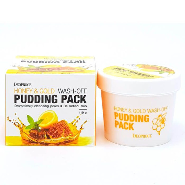 Маска для лица с экстрактами меда и золота Honey & Gold Wash-Off Pudding Pack, DEOPROCE   110 г
