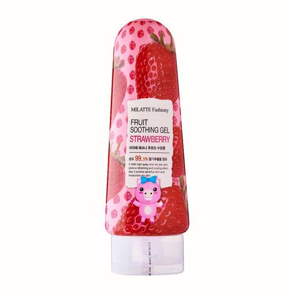 Гель для лица и тела многофункциональный Fashiony Fruit Soothing Gel Strawberry, MILATTE   200 г