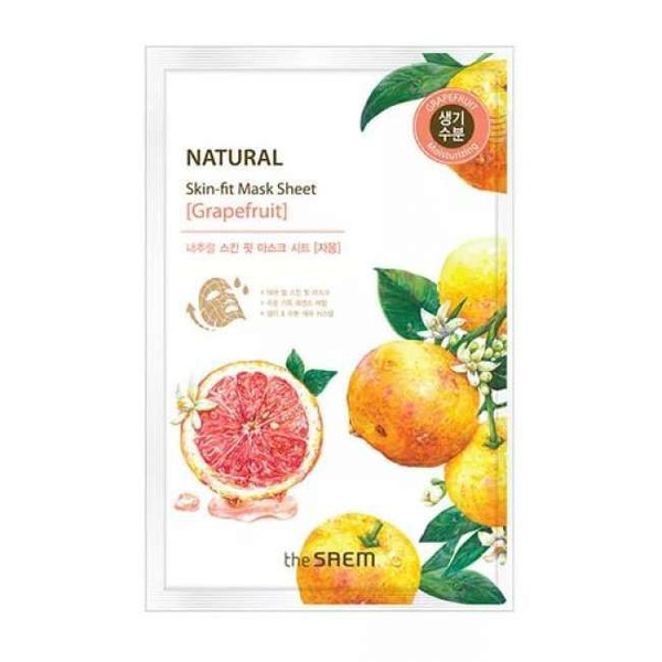 Маска тканевая с экстрактом грейпфрута Natural Skin Fit Mask Sheet Grapefruit, THE SAEM   20 мл