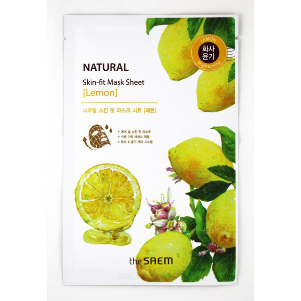 Маска тканевая с экстрактом лимона Natural Skin Fit Mask Sheet Lemon, THE SAEM   20 мл