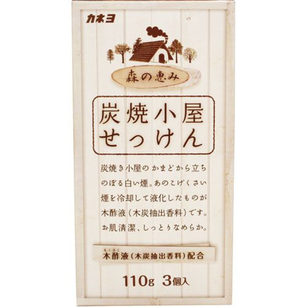 Туалетное мыло с экстрактом древесного уксуса и древесным углем KANEYO  3 шт. по 110 г