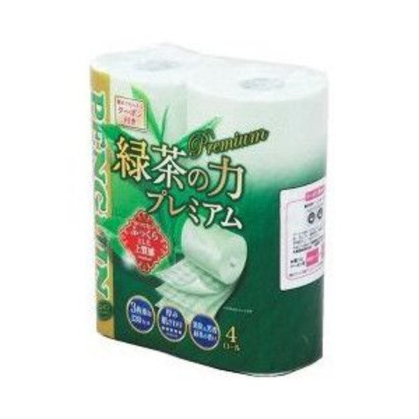 Туалетная бумага трехслойная с ароматом зеленого чая Penguin Premium, MARUTOMI  4 рулона