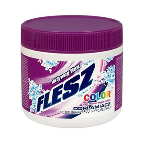 Кислородный пятновыводитель для цветных тканей, порошок Color, FLESZ 500 г