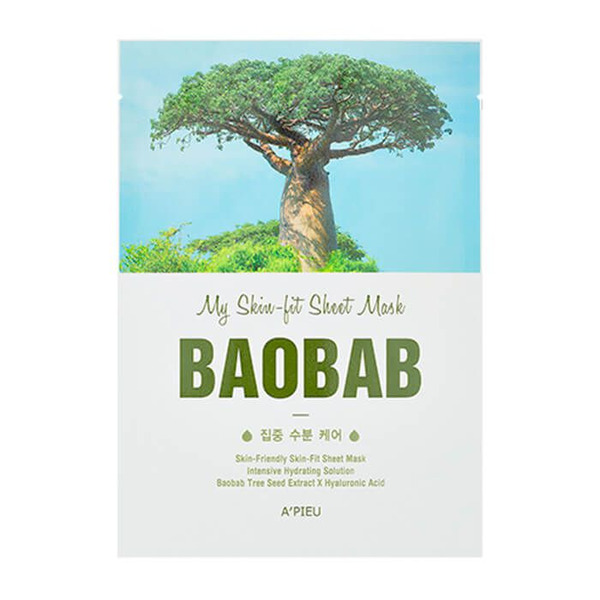 Тканевая маска с экстрактом баобаба My Skin-Fit Sheet Mask Baobab APIEU