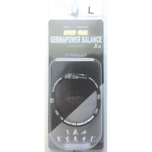 Германиевый браслет с усиленной застежкой М-КAEP,  (размер L - 19,7 см, черный)