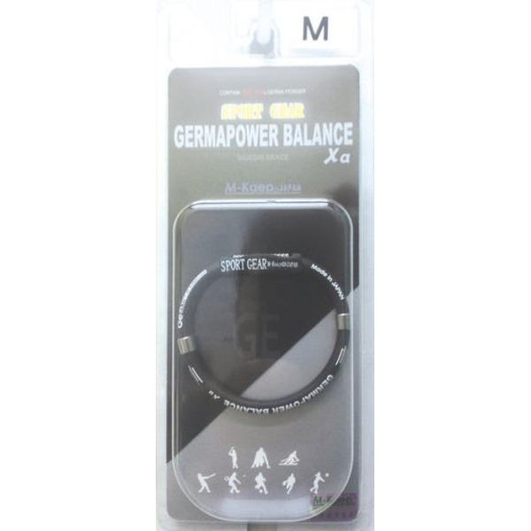 Германиевый браслет с усиленной застежкой М-КАЕР,  (размер М - 17,7 см, черный)